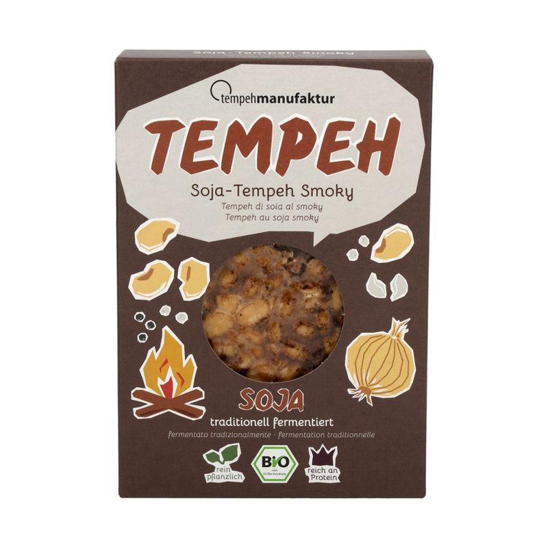 tempehmanufaktur  Tempeh Smoky - Tempeh aus Sojabohnen mit rauchig würziger Marinade - Produktbild