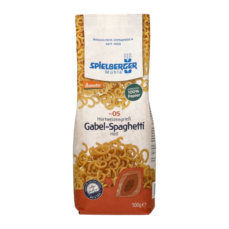 Spielberger Mühle Gabel-Spaghetti, Hartweizen, demeter - Produktbild