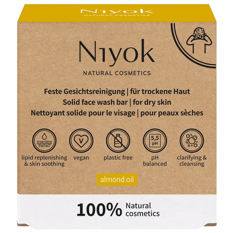 Niyok Nettoyage solide du visage Peau sèche - Huile d'amande - Produktbild