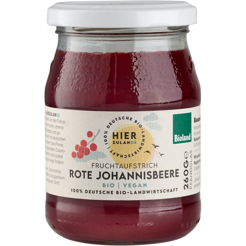 Hierzulande Fruchtaufstrich Rote Johannisbeere, 260g - Produktbild