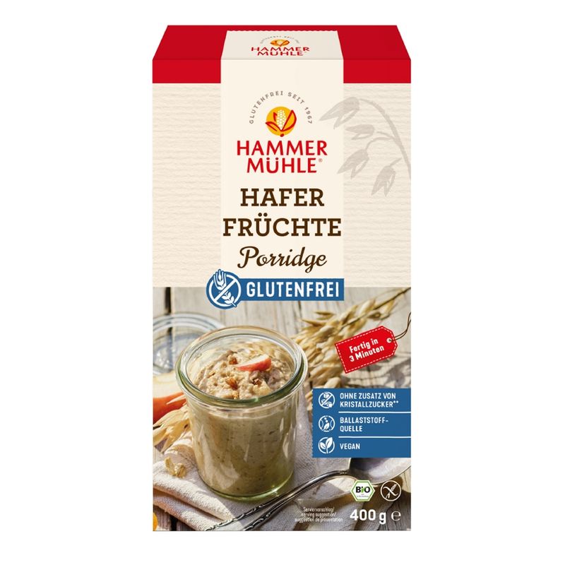 Hammermühle Bio Hafer Früchte Porridge gf - Produktbild