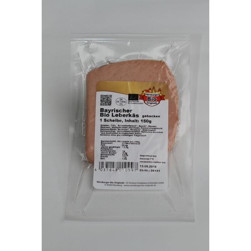 Nürnberger Bio Originale Bio Leberkäse 150 g - Produktbild