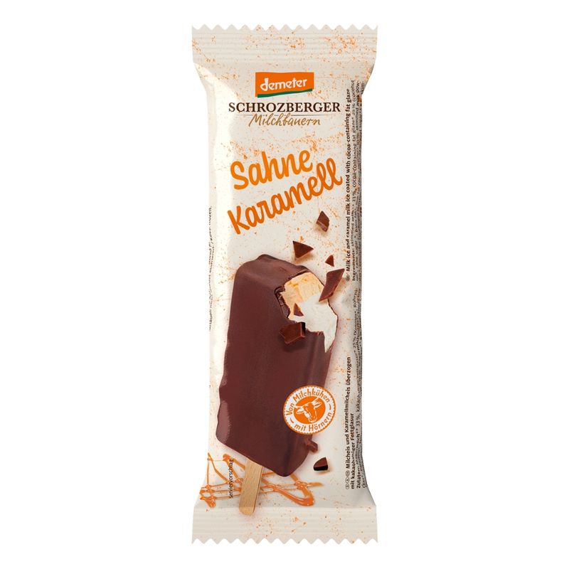 Schrozberger Milchbauern Dem. Stieleis Sahne Karamell 95 ml - Produktbild