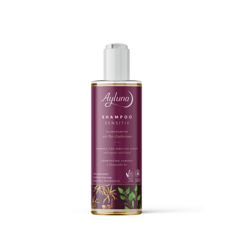 Ayluna Shampoo Sensitiv Blumengarten mit Bio-Zaubernuss - Produktbild