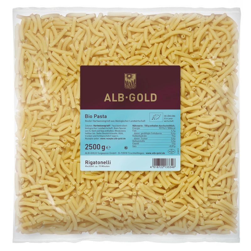ALB-GOLD AG Bio Pasta Rigatonelli  4 x 2,5 kg - Produktbild