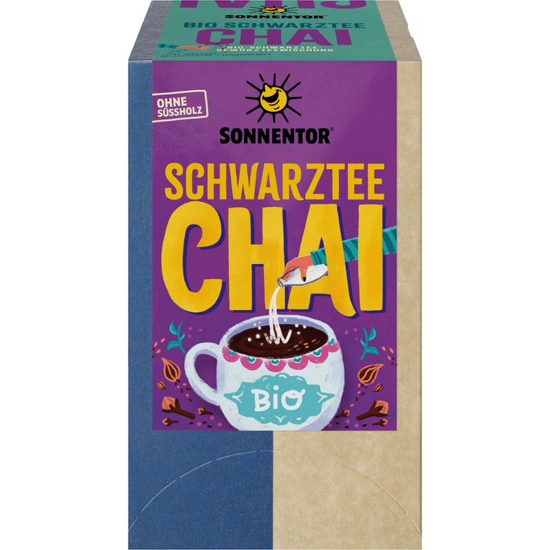 Sonnentor Schwarztee Chai, Doppelkammerbeutel - Produktbild