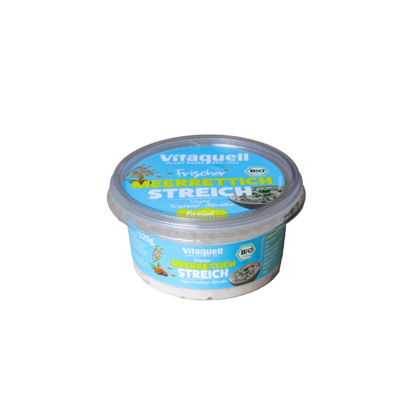 Vitaquell Bio Frischer Meerrettich Streich - Vegange Frischkäse-Alternative - Produktbild