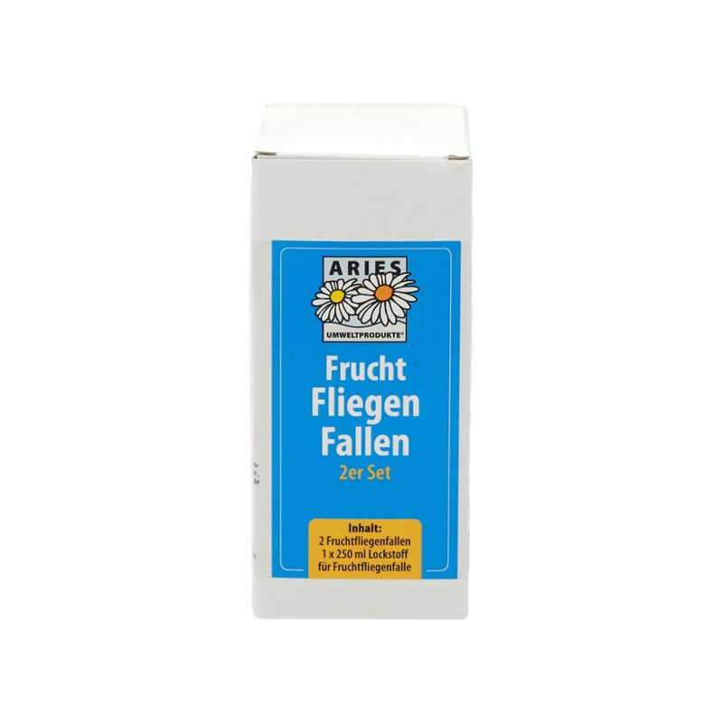 Aries Fruchtfliegenfallen SET, 2 Fallen + 1 Flasche Lockstoff 250 ml - Produktbild