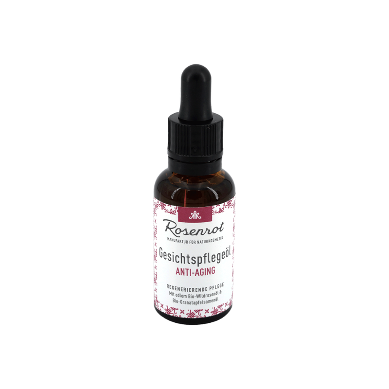 Rosenrot Naturkosmetik Gesichtspflegeöl Anti-Aging - 30ml - Mit den kostbaren Bio-Samenölen von Granatapfel und der Hagebutte. - Produktbild