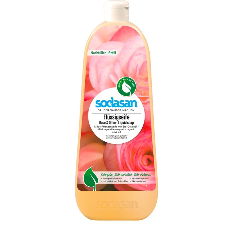 sodasan Flüssigseife Rose & Olive Nachfüller - Produktbild