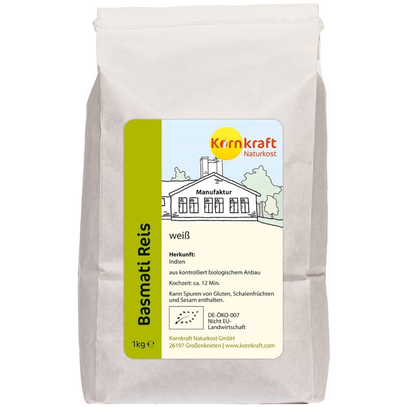 Kornkraft Basmati Reis weiß Papiertüte - Produktbild