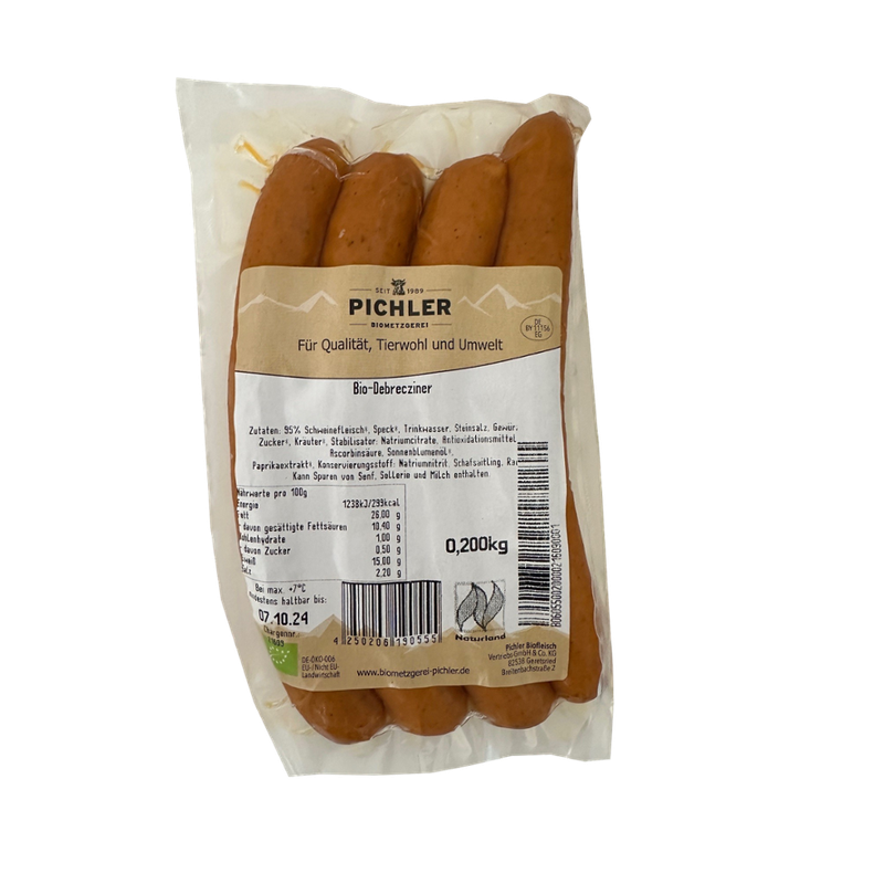Biometzgerei Pichler Debrecziner, 4x50g, 200g, Naturland - Produktbild