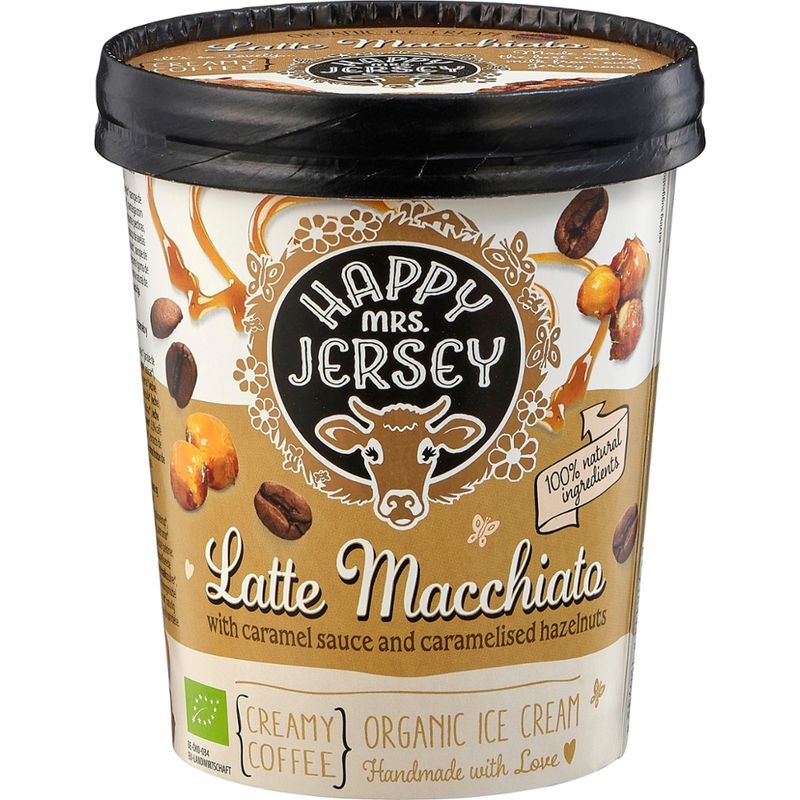 Happy Mrs Jersey Happy Mrs Jersey - BIO Eis/Organic Ice Cream: Latte Macchiato 500ml - Produktbild