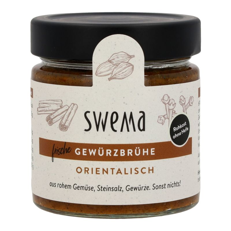 SweMa Frische Gemüsebrühe orientalisch - 210g Glas für 6 Liter, rohes Gemüse, Steinsalz, Gewürze. Sonst nichts! - Produktbild