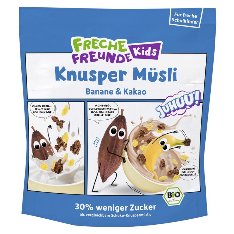 Freche Freunde Freche Freunde Kids Bio Bobs & DIKKAs Knusper Müsli Banane & Kakao - Produktbild