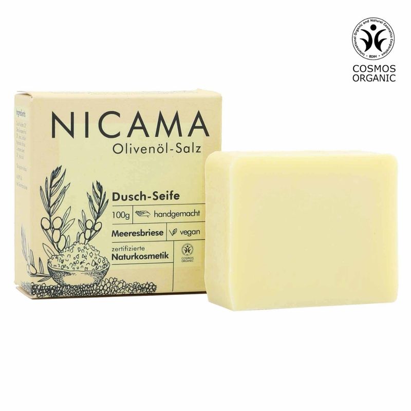 NICAMA NICAMA zertifizierte Bio-Seife Olivenöl-Salz 100g - Produktbild
