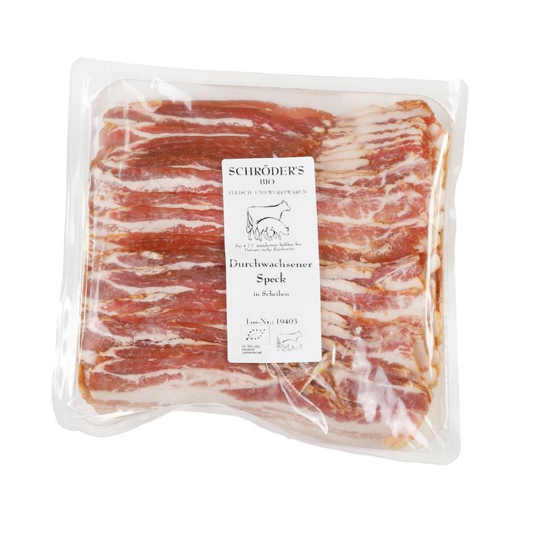 Schröder's Bio Fleisch- und Wurstwaren Durchwachsener Speck in Scheiben 1 kg - Produktbild