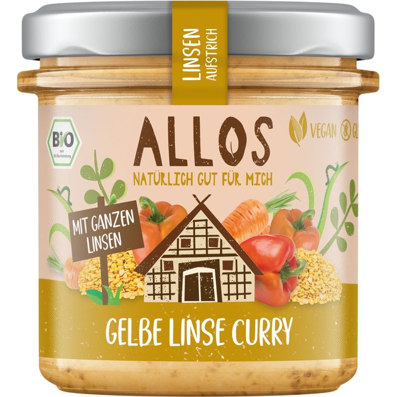 Allos Linsen Aufstrich Gelbe Linse Curry - Produktbild