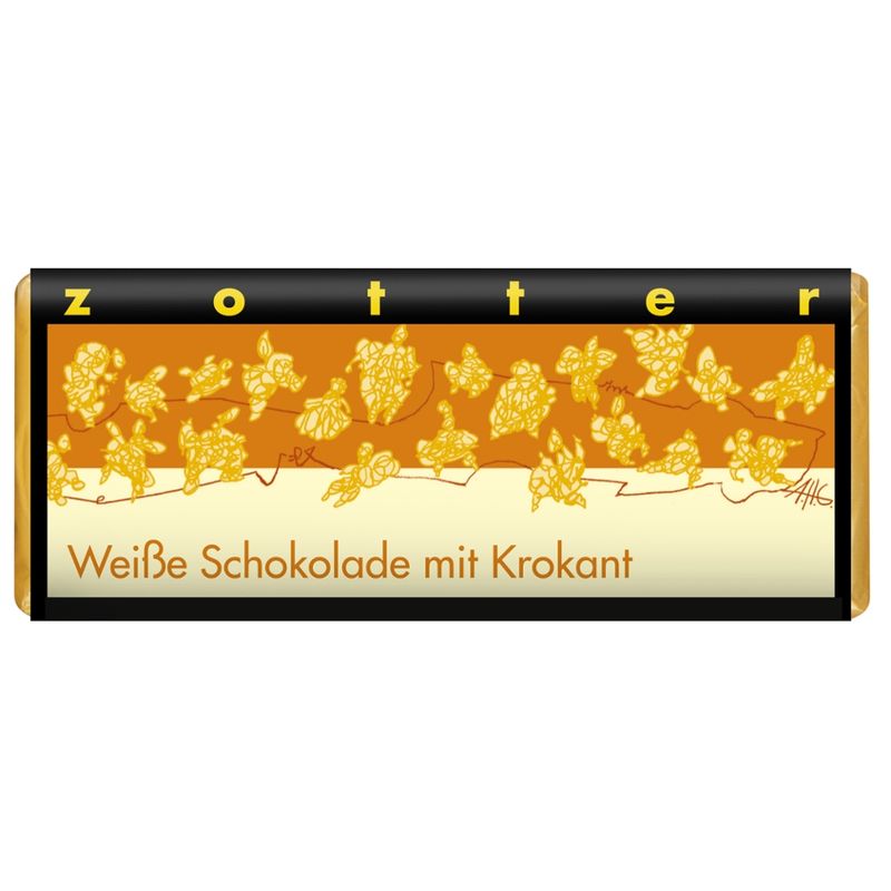 Zotter Schokolade Weiße Schokolade mit Krokant - Produktbild
