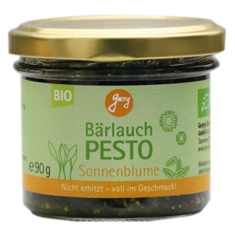 Georg Bio Bärlauch Pesto mit Sonnenblumenkernen und Bärlauch aus zertifizierter Wildsammlung, 90 % Rohkost-Anteil - Produktbild