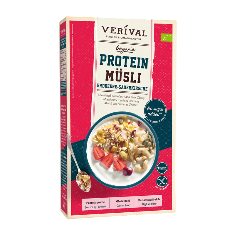 Verival Verival Bio Protein Müsli Erdbeere-Sauerkirsche - Produktbild