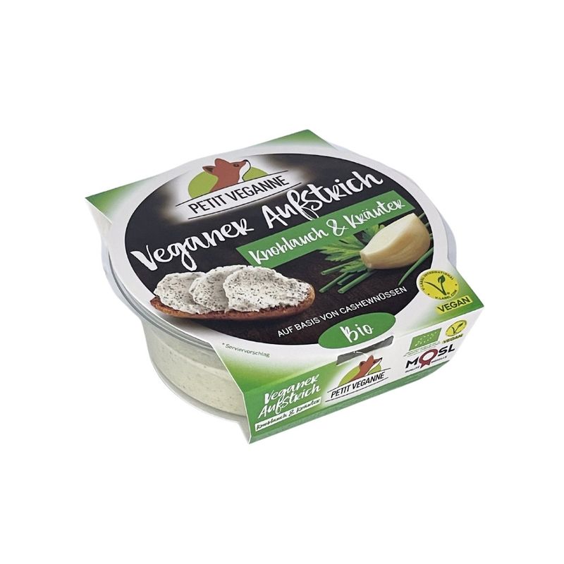 PETIT VEGANNE Veganer Aufstrich Knoblauch & Kräuter (vegane Käsealternative) - Produktbild