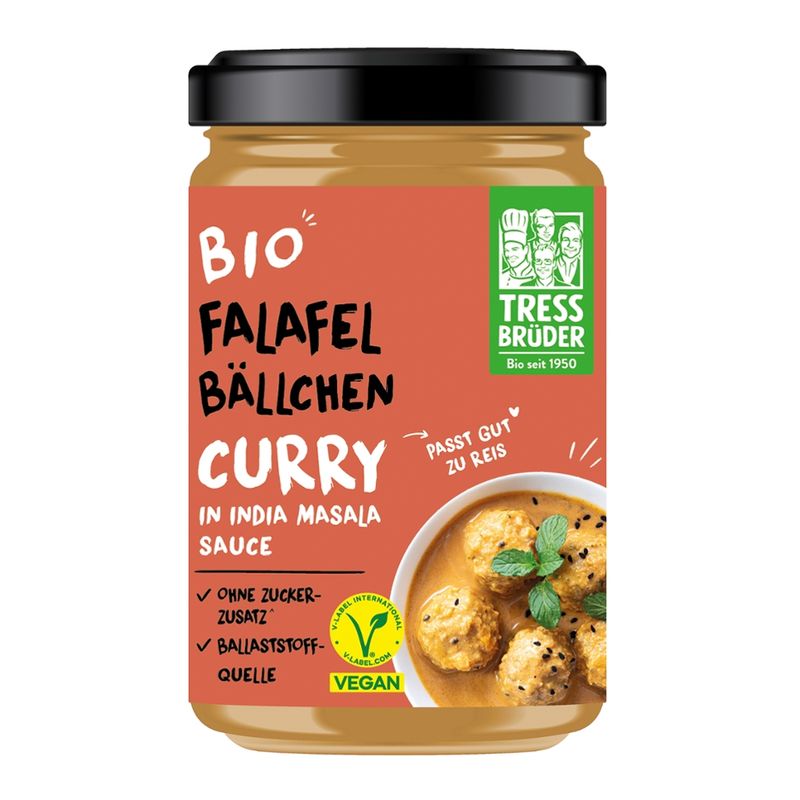 Tress Brüder veganes Bio Falafel-Bällchen Curry in India Masala Sauce - Produktbild