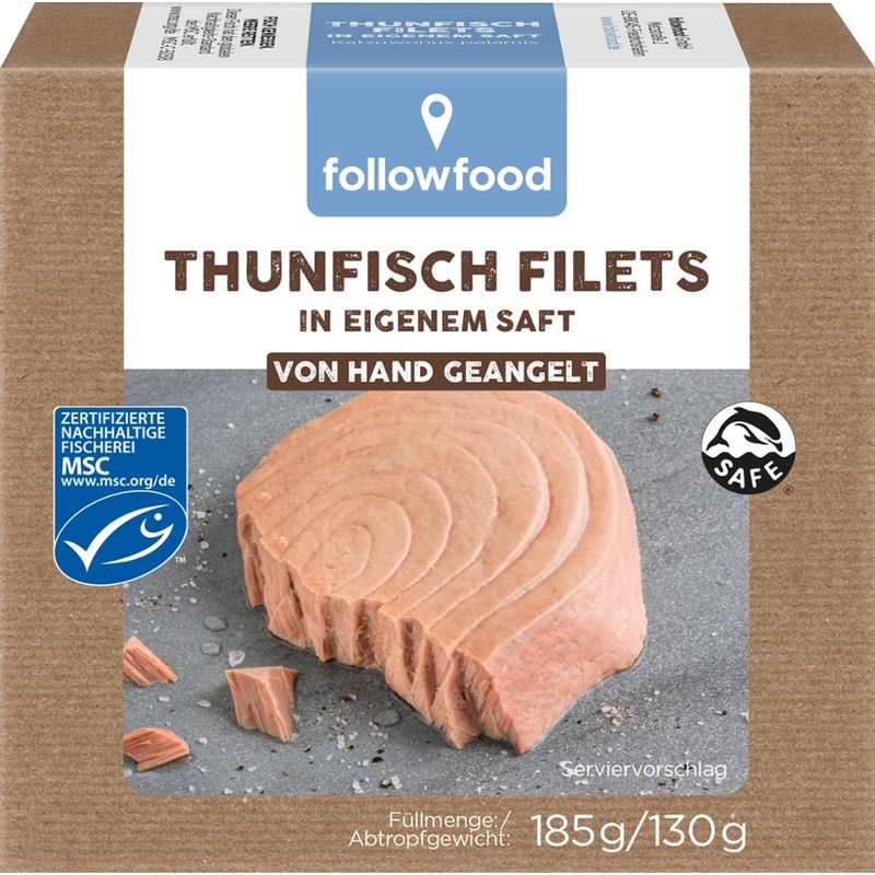 followfood Thunfisch Filets in eigenem Saft, aus Angelruten-Fischerei - Produktbild