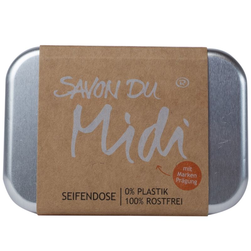 Savon du Midi Seifendose Aluminium mit Prägung "Savon du Midi" und herausnehmbarer Ablage mit Löchern, 3-tlg. - Produktbild