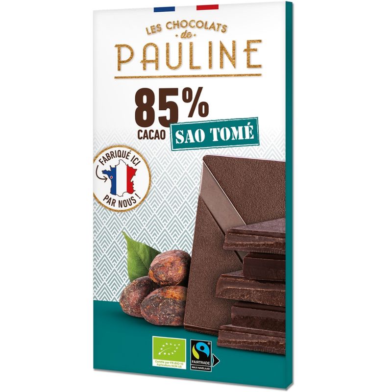 LES CHOCOLATS DE PAULINE DARK CHOCOLATE TABLET 85% - ORIGIN SAO TOME - Produktbild