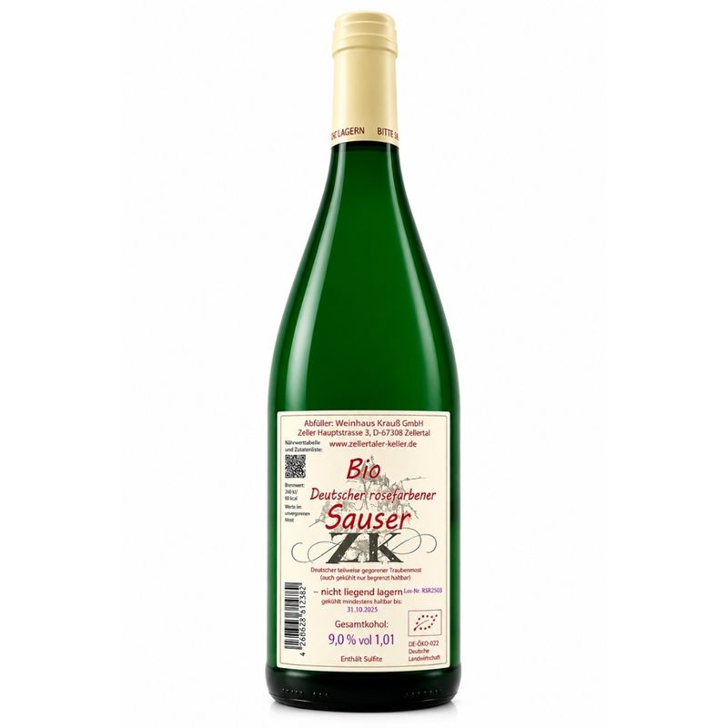 Zellertaler Keller Bio Deutscher roséfarbener Sauser, ZK - Produktbild