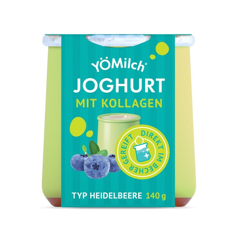 YÖMilch Kollagen Joghurt mit Heidelbeeren,  3,8% Fett im Milchanteil - Produktbild