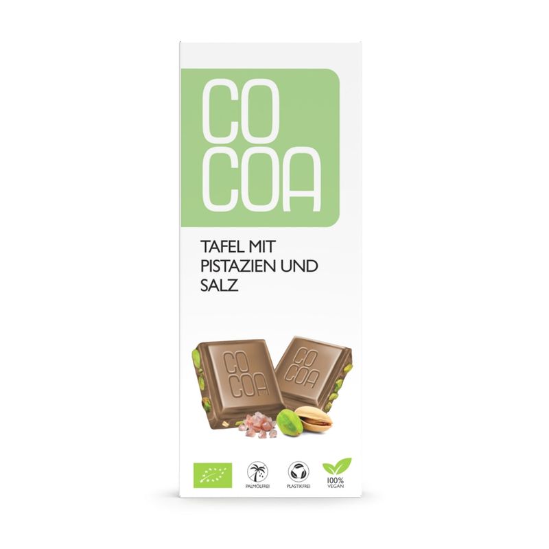 Cocoa Cocoa Weiße Tafel mit Pistazien und Salz - Produktbild