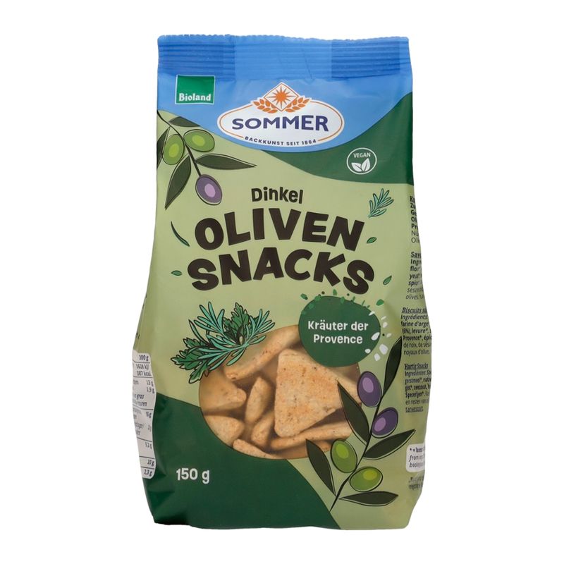SOMMER BACKKUNST SEIT 1864 Dinkel Oliven-Snacks Kräuter der Provence - Produktbild