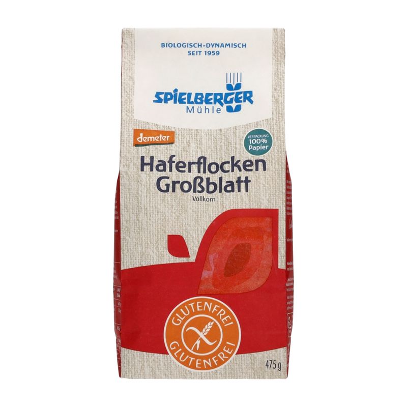 Spielberger Mühle Haferflocken Großblatt, glutenfrei, demeter - Produktbild