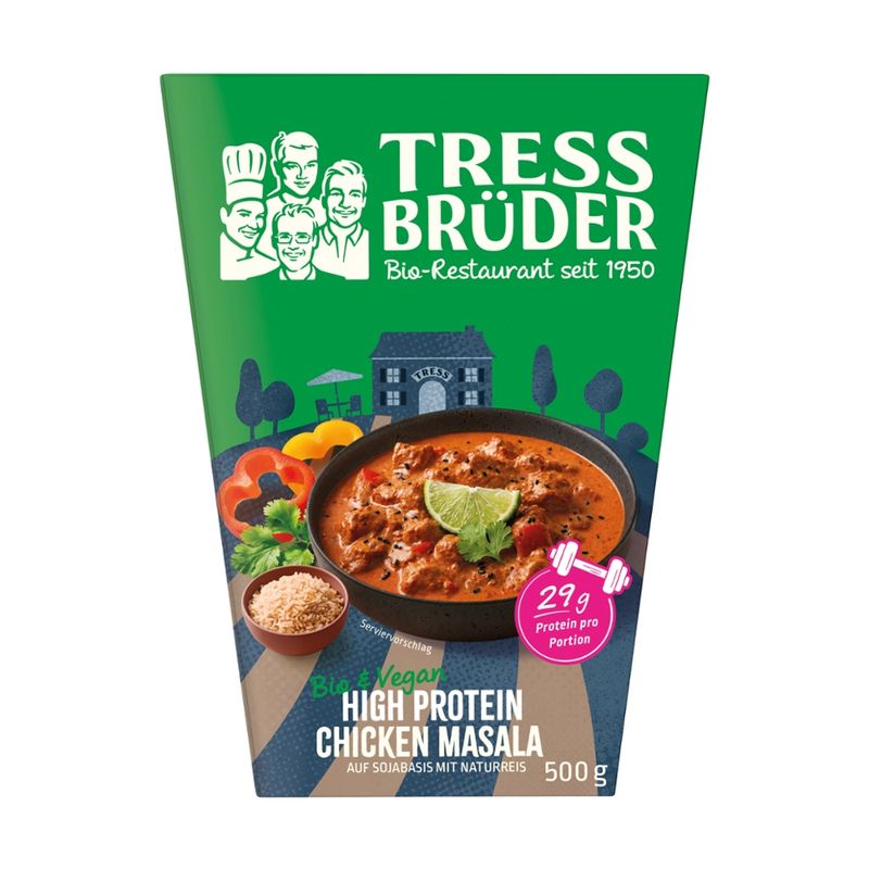 Tress Brüder Bio High Protein Chicken Masala mit Naturreis - Produktbild