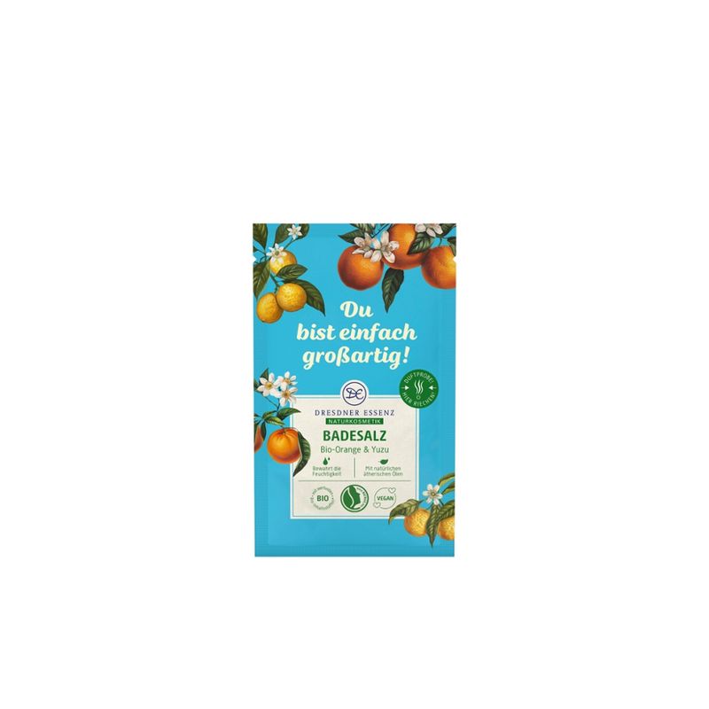 Dresdner Essenz DE Badesalz Bio-Orange & Yuzu (Du bist einfach großartig!) 60g - Produktbild