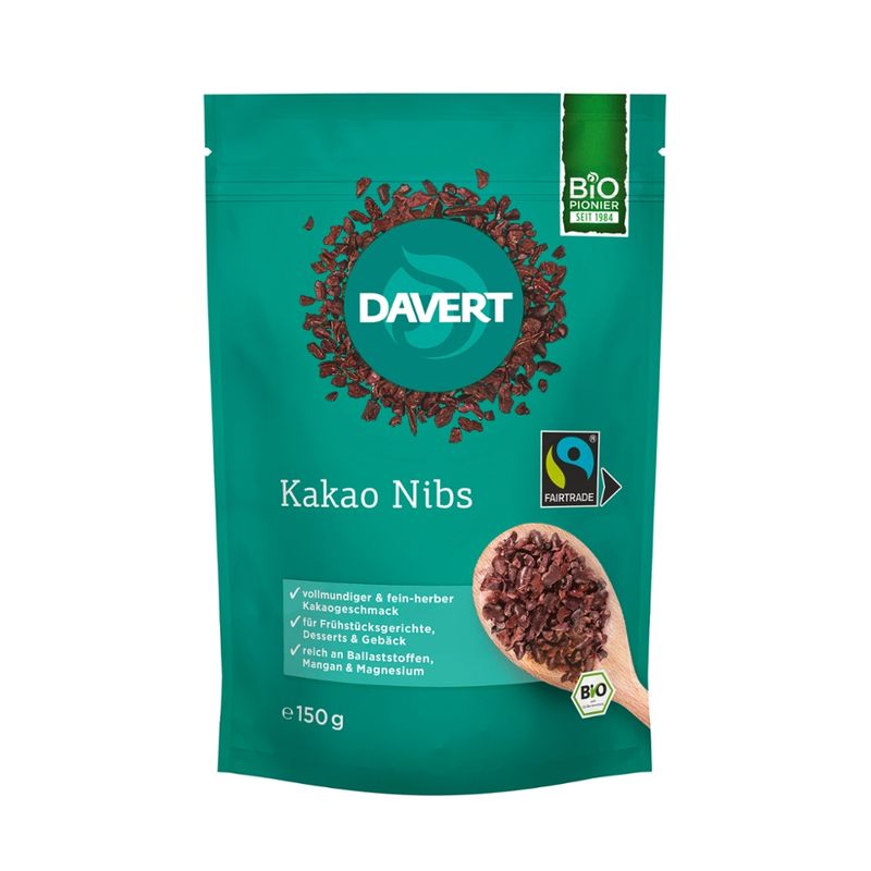 Davert Kakao Nibs Fairtrade 150g - Produktbild
