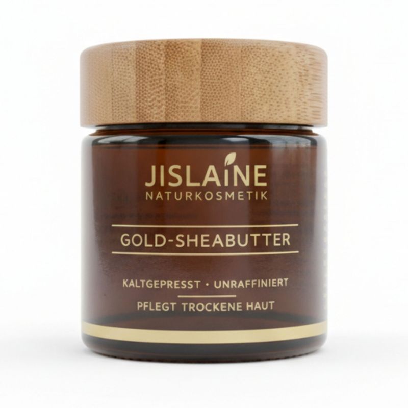 Jislaine Naturkosmetik Gold-Sheabutter - kaltgepresst und unraffiniert, 120ml - Produktbild