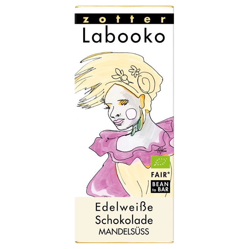 Zotter Schokolade Edelweiße Schokolade gemandelt - Produktbild