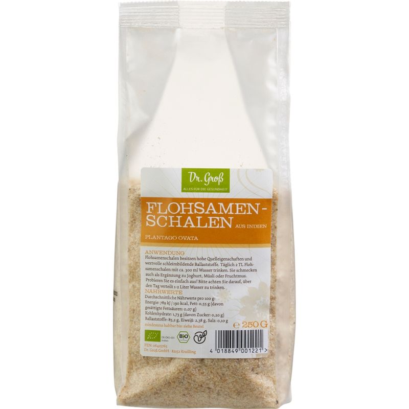 Biologische Präparate Dr. Groß Flohsamenschalen bio aus Indien - Produktbild
