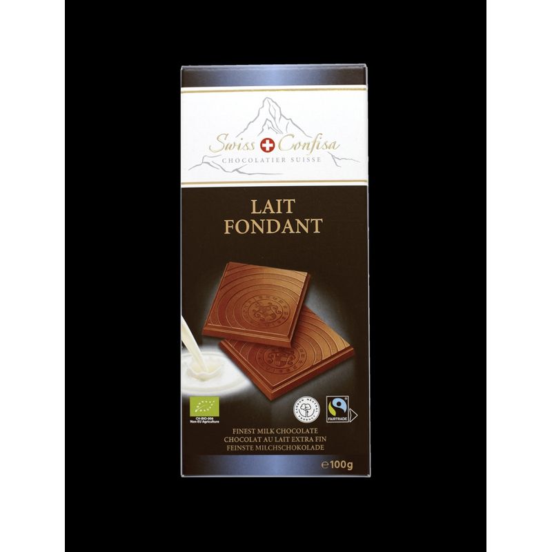 Swiss Confisa Swiss Confisa Milch Bio/Fairtrade 100g Flachtafel - Produktbild