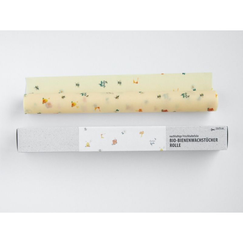 little bee fresh Bio-Bienenwachstuch Rolle – 32x70 cm - Kleine Biene - Produktbild