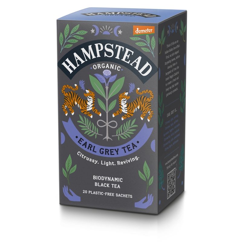 Hampstead Organic  Demeter Organic Earl grey tea bags in plastic free packaging - Produktbild
