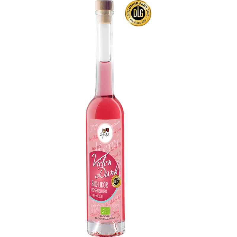 Spitz Vielen Dank - BIO Rosen Likör 0.1 l, 17 vol% - Produktbild