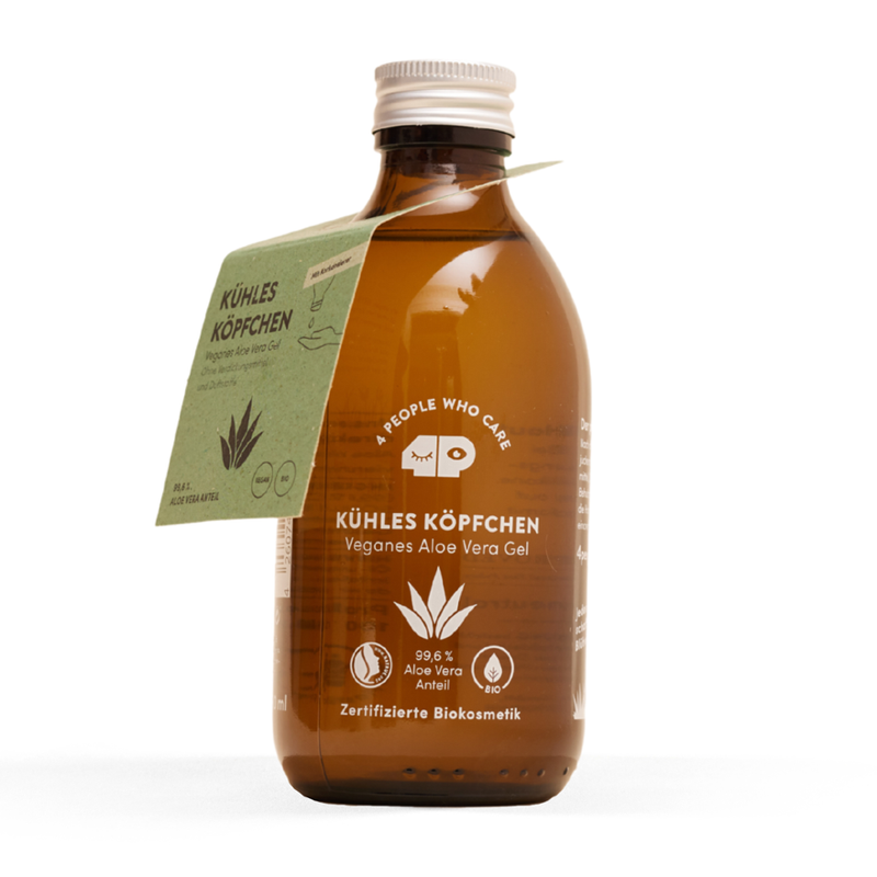 4peoplewhocare Kühles Köpfchen 250ml  - Veganes Aloe Vera Gel - plastikfrei verpackt! - Produktbild