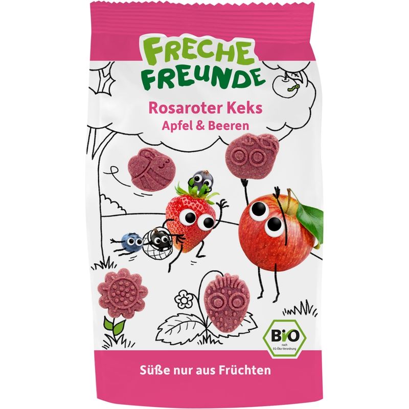Freche Freunde FF Bio Rosaroter Keks Apfel & Beeren 100g - Produktbild