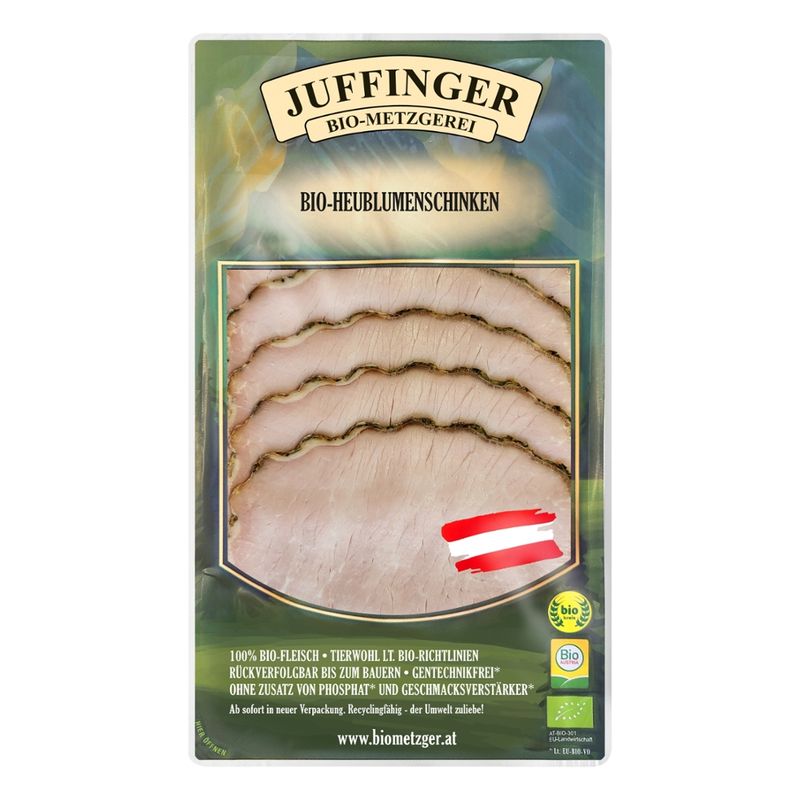 Juffinger Bio-Metzgerei BIO-Heublumenschinken geschnitten (geräuchert) - Produktbild