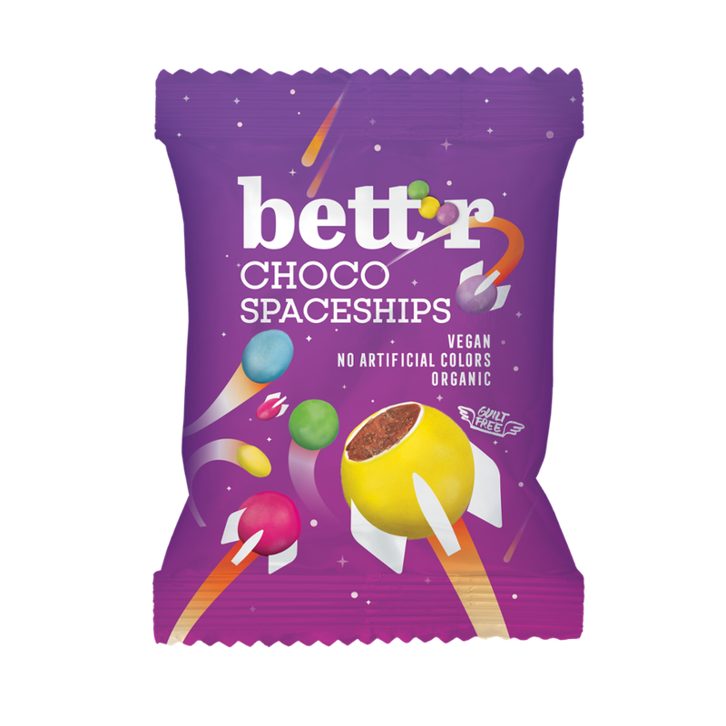 Bett'r Bio-Farbdragees mit dunkler Schokoladenfüllung, 70 g, Bett'r - Produktbild