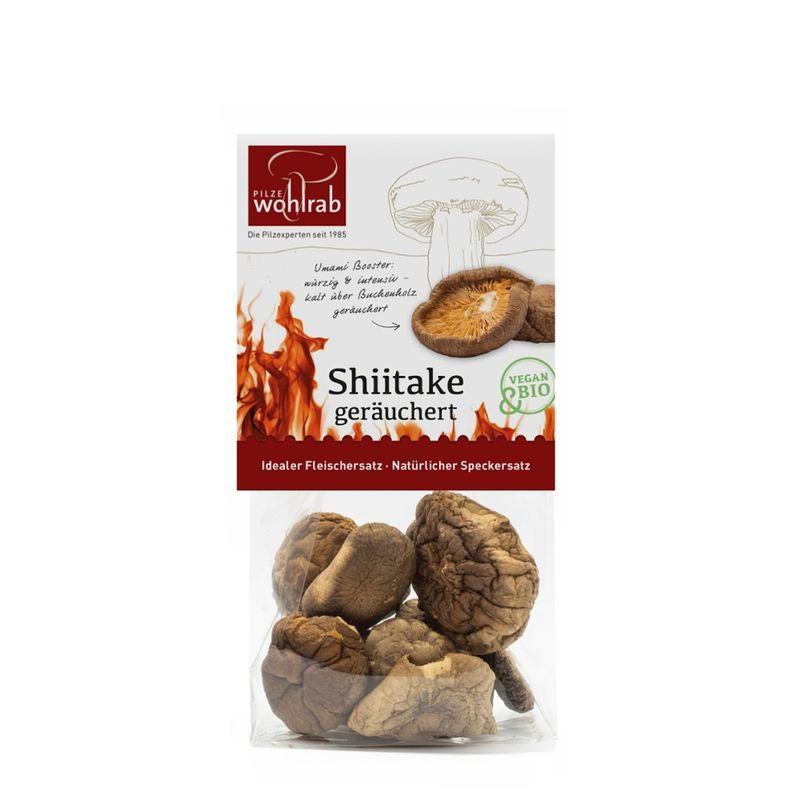 Pilze Wohlrab geräucherte BIO Shiitake Hüte á 20 g - Produktbild